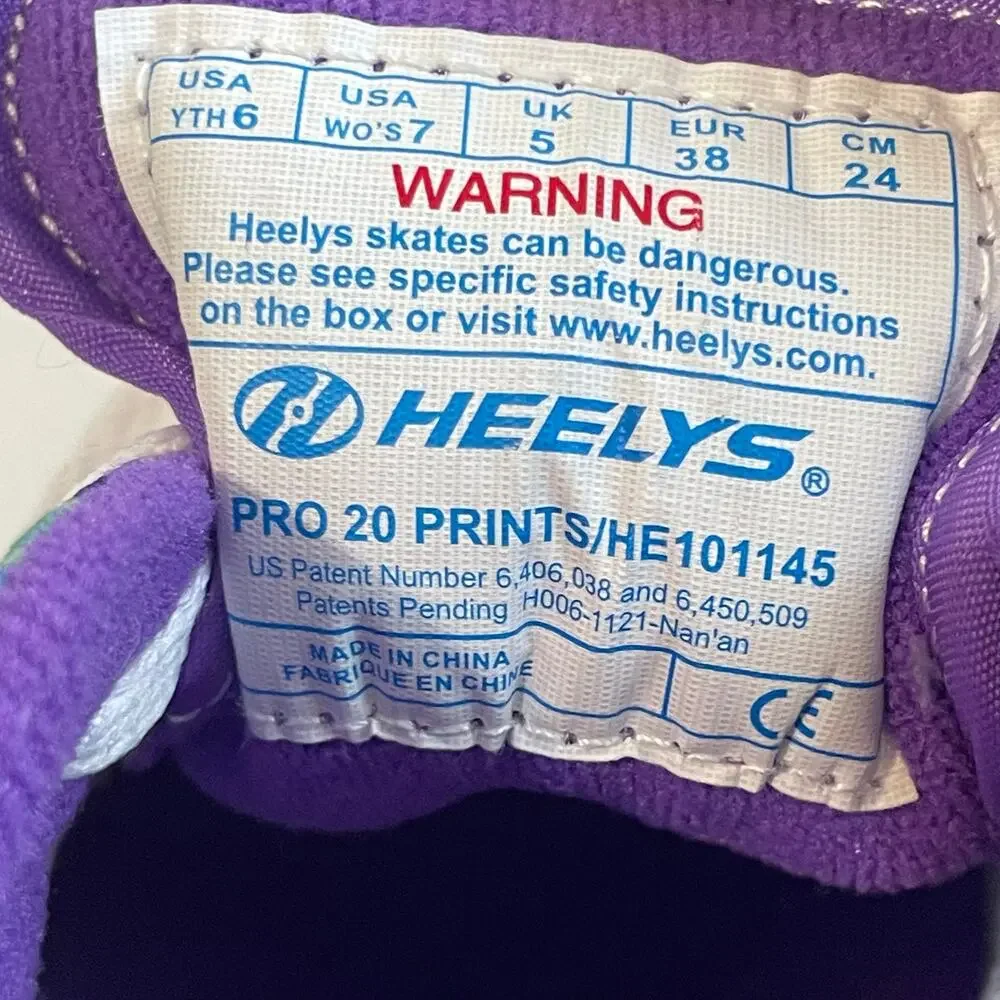 Heelys Pro 20 Prints Skate Shoe Psychedelic Swirl Purple Youth 6 / Women’s 7